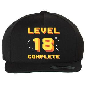 Born In 2003 Level 18 Complete 18th Birthday Retro Gaming Gift Wool Snapback Cap