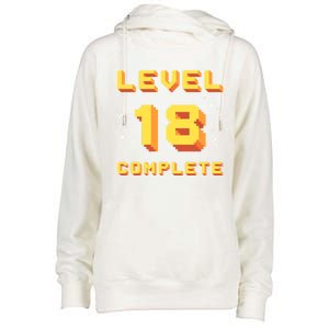 Born In 2003 Level 18 Complete 18th Birthday Retro Gaming Gift Womens Funnel Neck Pullover Hood