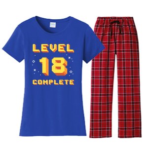 Born In 2003 Level 18 Complete 18th Birthday Retro Gaming Gift Women's Flannel Pajama Set