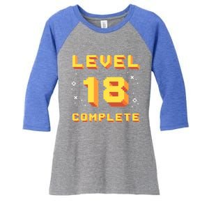 Born In 2003 Level 18 Complete 18th Birthday Retro Gaming Gift Women's Tri-Blend 3/4-Sleeve Raglan Shirt