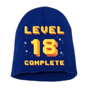 Born In 2003 Level 18 Complete 18th Birthday Retro Gaming Gift Short Acrylic Beanie