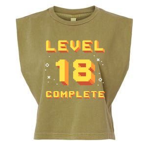 Born In 2003 Level 18 Complete 18th Birthday Retro Gaming Gift Garment-Dyed Women's Muscle Tee