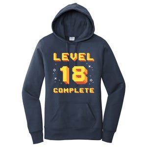 Born In 2003 Level 18 Complete 18th Birthday Retro Gaming Gift Women's Pullover Hoodie