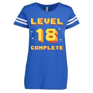 Born In 2003 Level 18 Complete 18th Birthday Retro Gaming Gift Enza Ladies Jersey Football T-Shirt