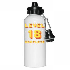 Born In 2003 Level 18 Complete 18th Birthday Retro Gaming Gift Aluminum Water Bottle