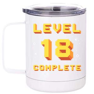 Born In 2003 Level 18 Complete 18th Birthday Retro Gaming Gift 12 oz Stainless Steel Tumbler Cup