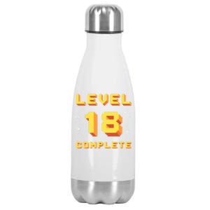 Born In 2003 Level 18 Complete 18th Birthday Retro Gaming Gift Stainless Steel Insulated Water Bottle