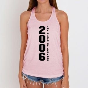 Born In 2006 The Birth Of Legends Anniversary Birthday Gift Women's Knotted Racerback Tank