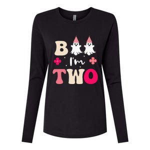 Boo Im 2 Two Yr 2nd Birthday Ghost Halloween Costume Womens Cotton Relaxed Long Sleeve T-Shirt