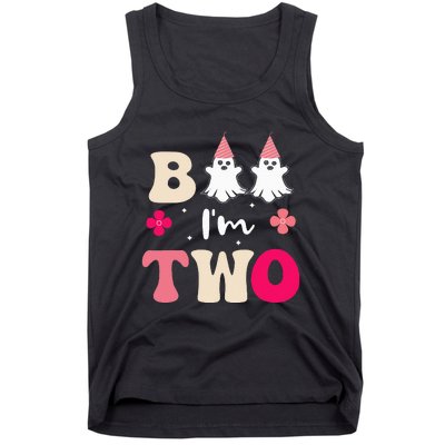 Boo Im 2 Two Yr 2nd Birthday Ghost Halloween Costume Tank Top