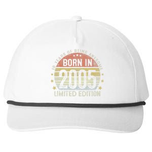 Born In 2005 18 Years Old 18th Birthday Gifts For Snapback Five-Panel Rope Hat