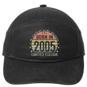 Born In 2005 18 Years Old 18th Birthday Gifts For 7-Panel Snapback Hat