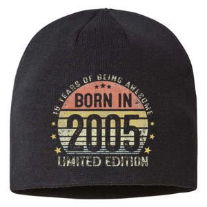 Born In 2005 18 Years Old 18th Birthday Gifts For Sustainable Beanie