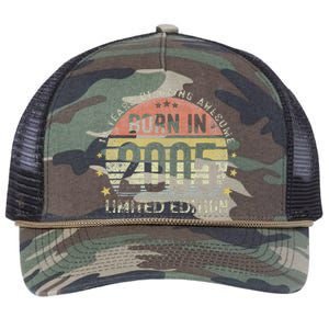 Born In 2005 18 Years Old 18th Birthday Gifts For Retro Rope Trucker Hat Cap