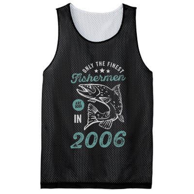Born In 2006 15 Years Old Vintage 15th Birthday Fisherman Mesh Reversible Basketball Jersey Tank