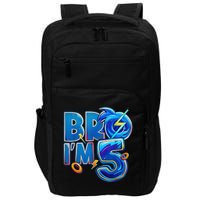 Bro I’M 5 Birthday Boy Matching Hedgehog Party Impact Tech Backpack