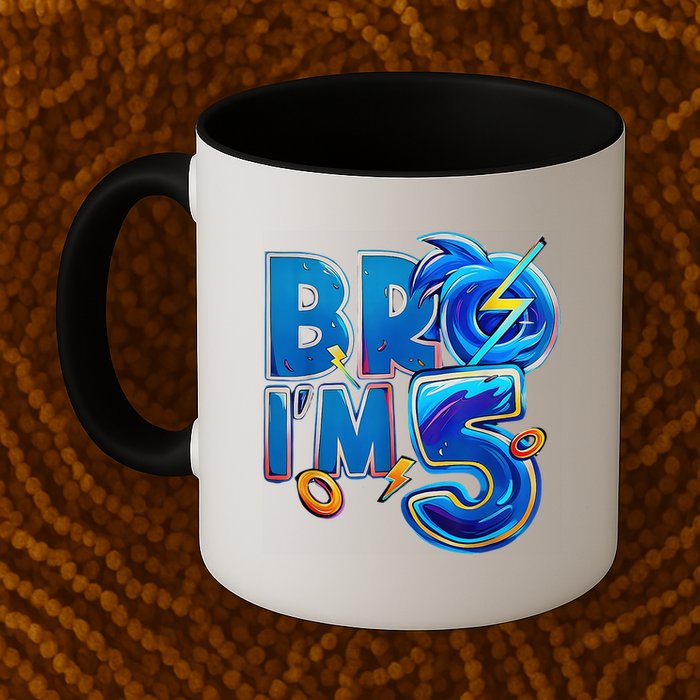Bro I’M 5 Birthday Boy Matching Hedgehog Party Mug