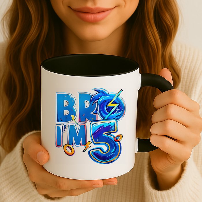 Bro I’M 5 Birthday Boy Matching Hedgehog Party Mug