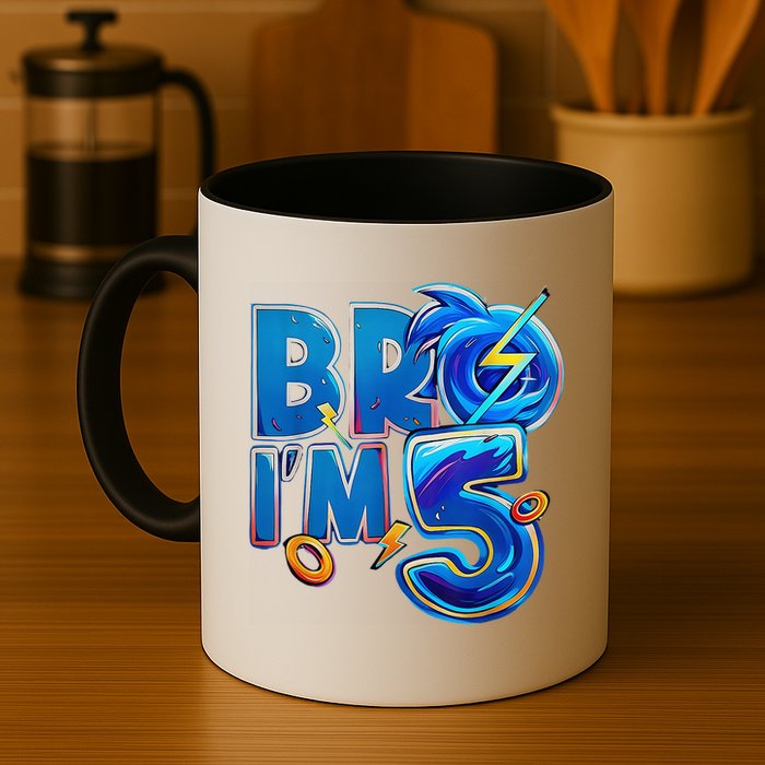 Bro I’M 5 Birthday Boy Matching Hedgehog Party Mug