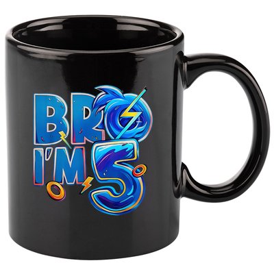 Bro I’M 5 Birthday Boy Matching Hedgehog Party 11oz C Handle Ceramic Mug