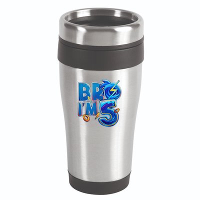 Bro I’M 5 Birthday Boy Matching Hedgehog Party 16oz Travel Tumbler