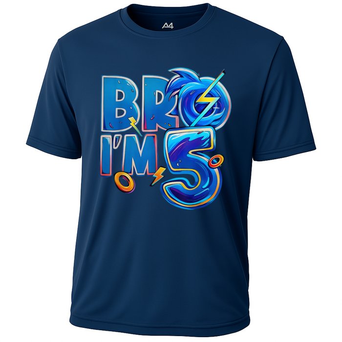 Bro I’M 5 Birthday Boy Matching Hedgehog Party Cooling Performance Crew T-Shirt