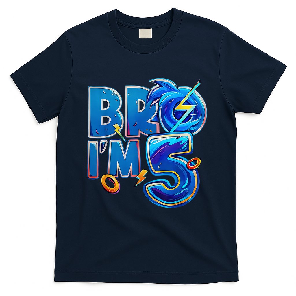 Bro I’M 5 Birthday Boy Matching Hedgehog Party T-Shirt