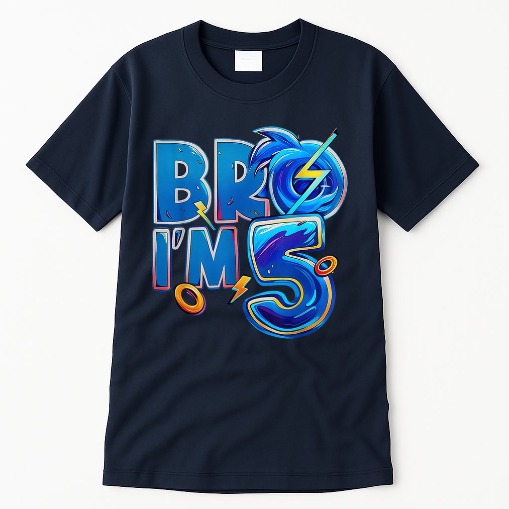 Bro I’M 5 Birthday Boy Matching Hedgehog Party Tall T-Shirt