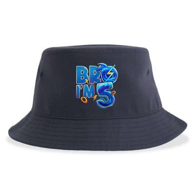 Bro I’M 5 Birthday Boy Matching Hedgehog Party Sustainable Bucket Hat