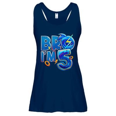 Bro I’M 5 Birthday Boy Matching Hedgehog Party Ladies Essential Flowy Tank