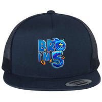 Bro I’M 5 Birthday Boy Matching Hedgehog Party Flat Bill Trucker Hat