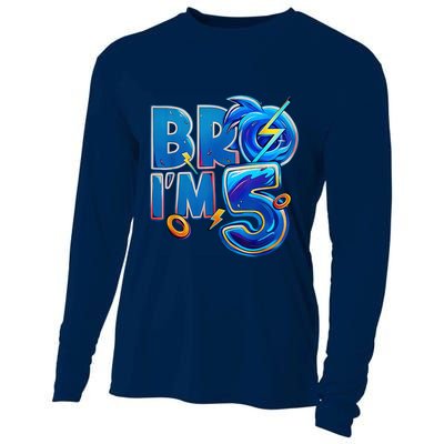 Bro I’M 5 Birthday Boy Matching Hedgehog Party Cooling Performance Long Sleeve Crew