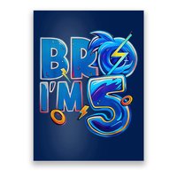 Bro I’M 5 Birthday Boy Matching Hedgehog Party Poster