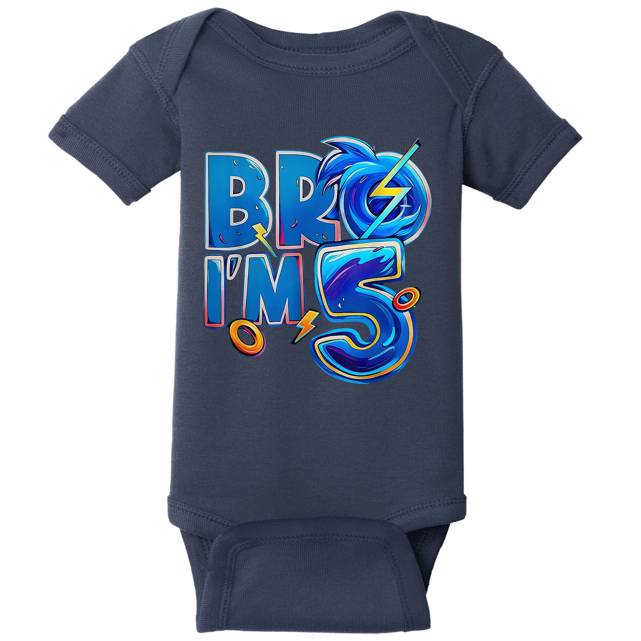 Bro I’M 5 Birthday Boy Matching Hedgehog Party Baby Bodysuit