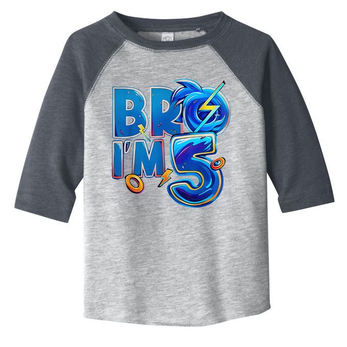 Bro I’M 5 Birthday Boy Matching Hedgehog Party Toddler Fine Jersey T-Shirt