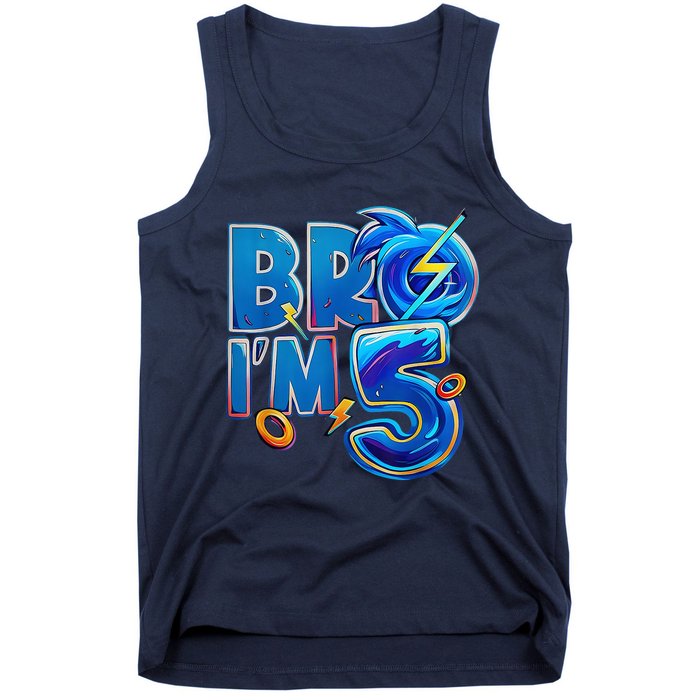 Bro I’M 5 Birthday Boy Matching Hedgehog Party Tank Top