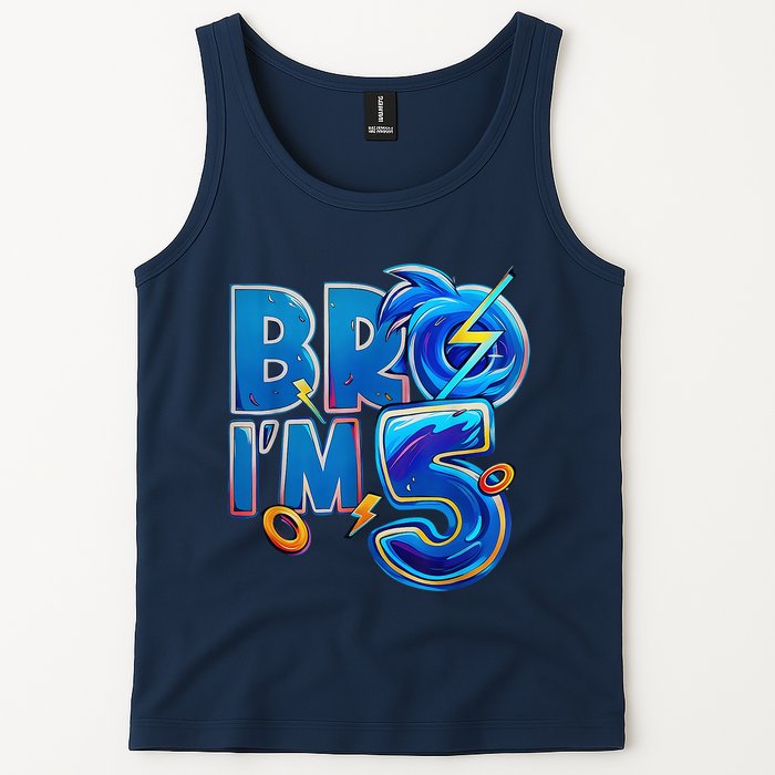 Bro I’M 5 Birthday Boy Matching Hedgehog Party Tank Top