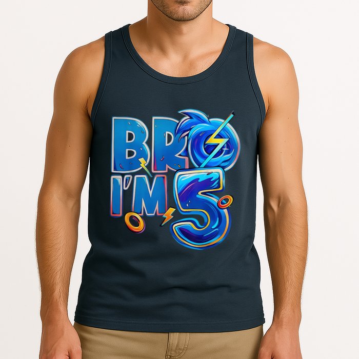 Bro I’M 5 Birthday Boy Matching Hedgehog Party Tank Top