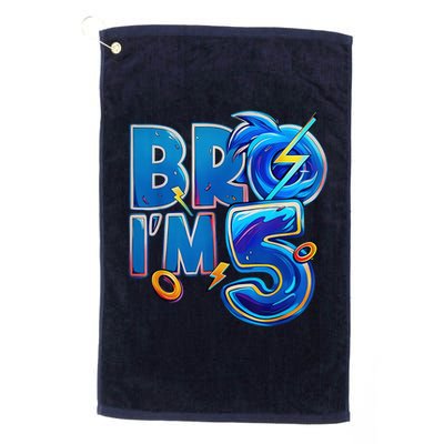 Bro I’M 5 Birthday Boy Matching Hedgehog Party Golf Towel