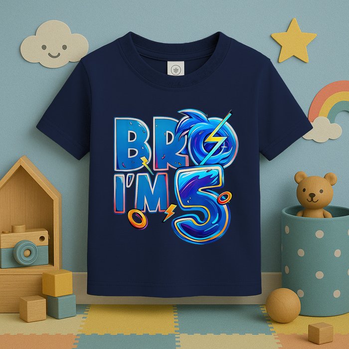 Bro I’M 5 Birthday Boy Matching Hedgehog Party Toddler T-Shirt