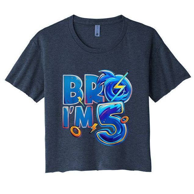 Bro I’M 5 Birthday Boy Matching Hedgehog Party Crop Top