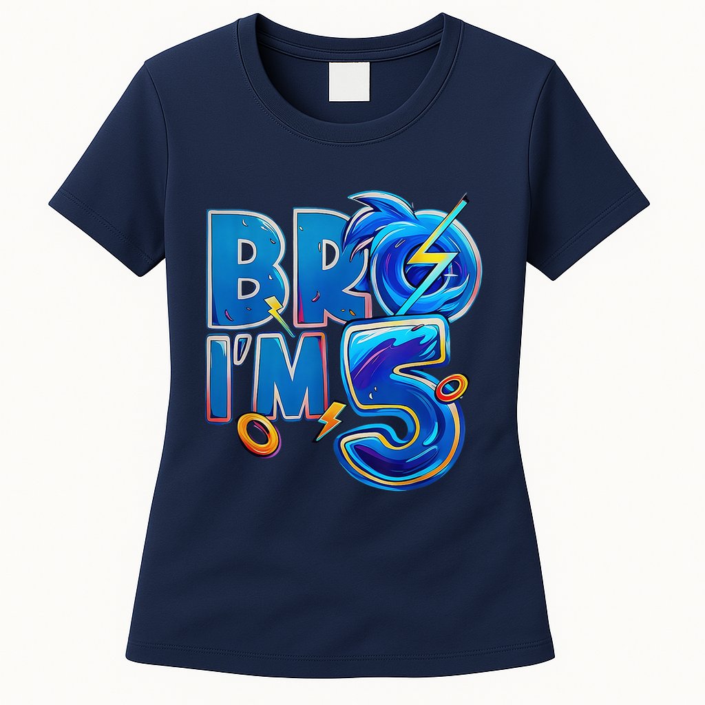Bro I’M 5 Birthday Boy Matching Hedgehog Party Womens T-Shirt