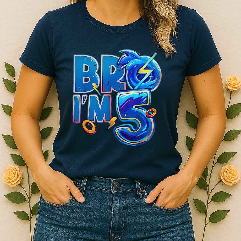 Bro I’M 5 Birthday Boy Matching Hedgehog Party Womens T-Shirt