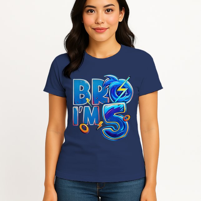 Bro I’M 5 Birthday Boy Matching Hedgehog Party Womens T-Shirt