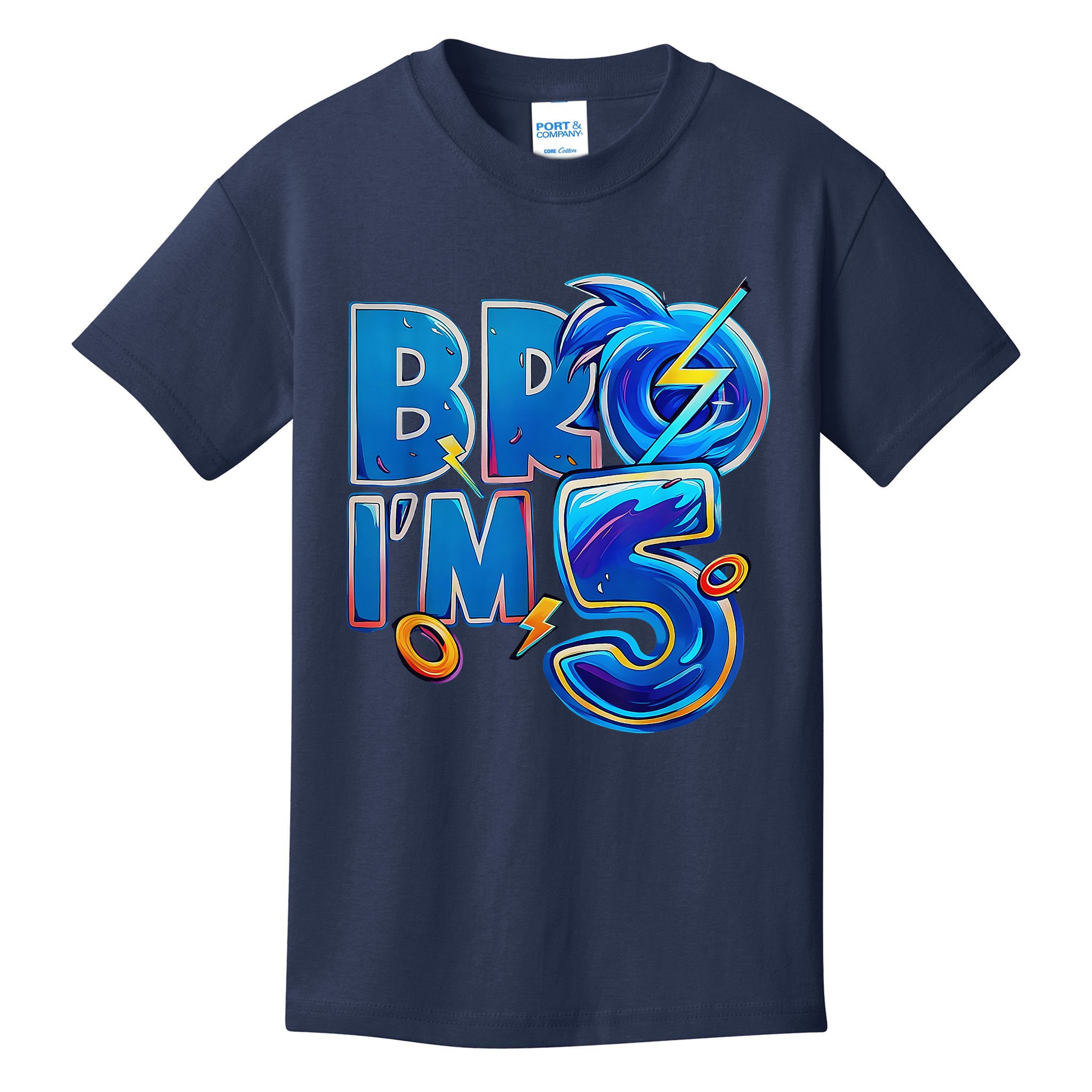 Bro I’M 5 Birthday Boy Matching Hedgehog Party Kids T-Shirt