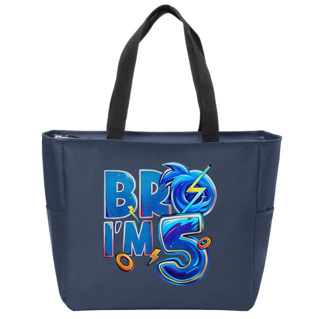 Bro I’M 5 Birthday Boy Matching Hedgehog Party Zip Tote Bag