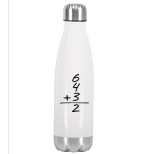 Baseball Inspired 6 4 3 Double Play Turn Two Design TShirt Stainless Steel Insulated Water Bottle