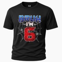 Bruh Im 6 Year Old Birthday Spider Web Boy 6th Birthday Cooling Performance Crew T-Shirt