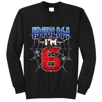 Bruh Im 6 Year Old Birthday Spider Web Boy 6th Birthday Sweatshirt