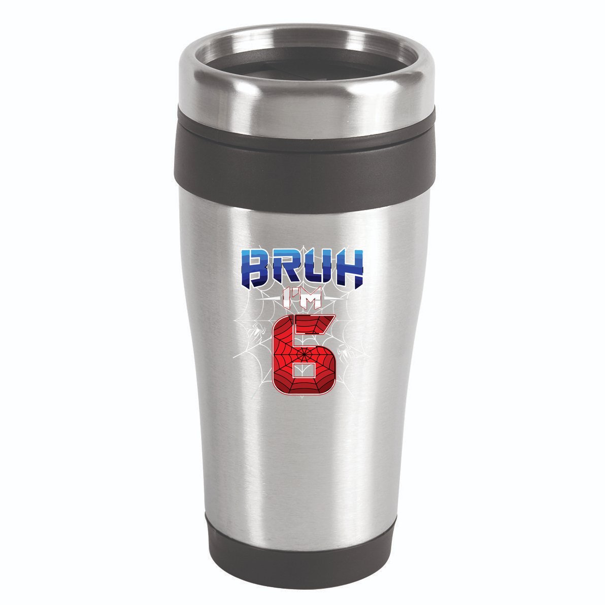 Bruh Im 6 Year Old Birthday Spider Web Boy 6th Birthday 16oz Travel Tumbler